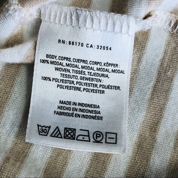 Vintage Anthropologie Little Yellow Button Popover Top Stripe V Neck Tunic - Picture 10 of 15